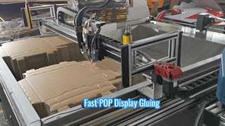 XY gluer glue plotter gluing machine for  Corrugated POS/POP displays (FSDUs, CDUs, dump bins)